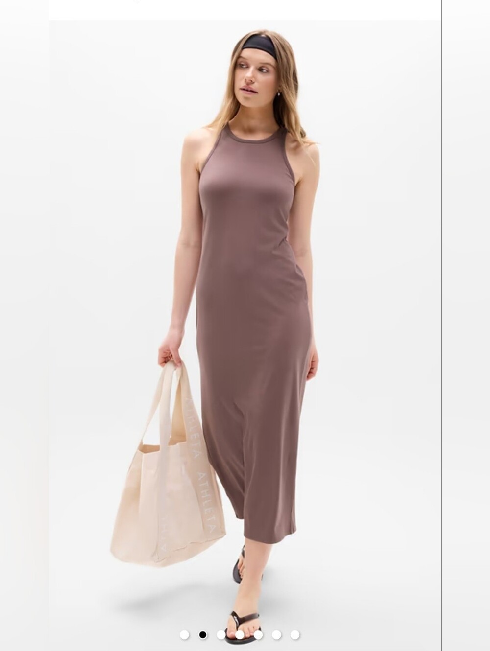 Athleta Mauve-Brown Racerback Maxi Dress
